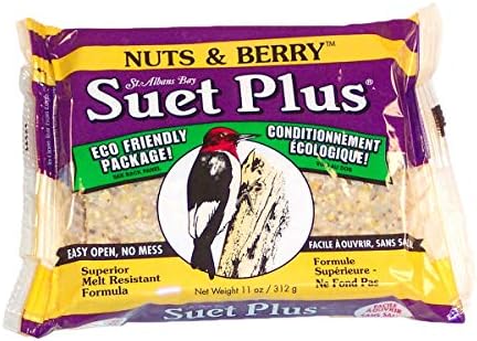 ST. ALBANS BAY SUET PLUS Variety Pack of 4 Flavors of Suet Cakes for Wild Birds 11 Ounces Each