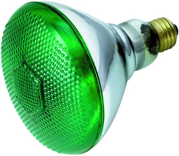 Satco S4424 100 Watt BR38 Incandescent 120 Volt Medium Base Light Bulb, Red