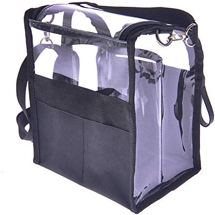 Trave Medium Makeup Brush Buddy Makeup Brush Holder Bag Cosmetic Kits Beauty Accessories Storage Organizer Bag with 4 Dividers & Shoulder Straps