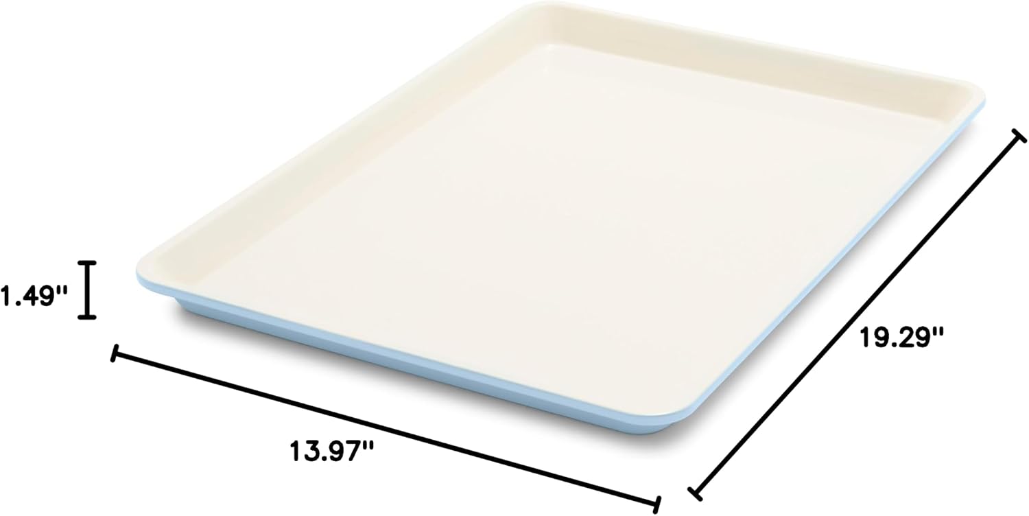 GreenLife 13" x 9" Quarter Sheet Baking Pans, 2 Piece Bakeware Set, PFAS-Free Ceramic Nonstick Rectangular Cookie Trays, Oven Safe to 450°F