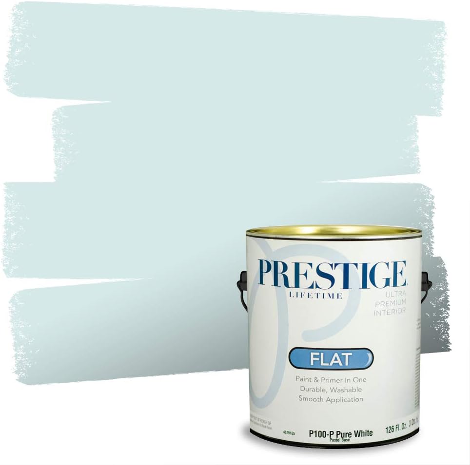 PRESTIGE Paints Exterior Paint and Primer In One, 1-Gallon, Satin, Comparable Match of Sherwin Williams* Blue Nile*