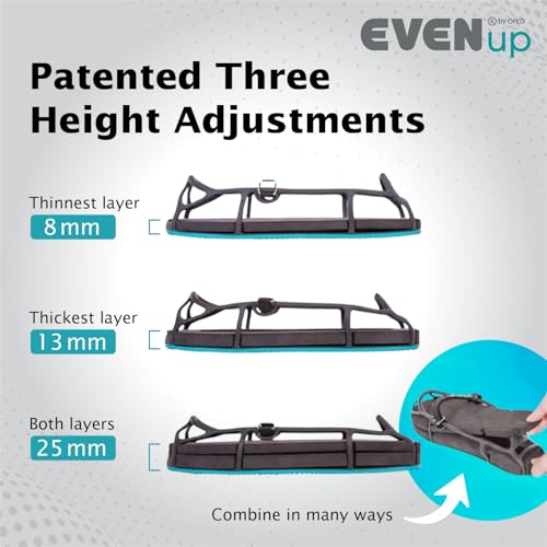 EVENup - Shoe Lift for Walking Boot I Kids' Size X-Small I Shoe Balancer for Use with Fracture Boots or Leg Length Discrepancy I 3 Adjustable