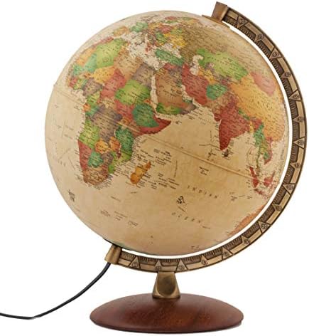 Waypoint Geographic Light Up Globe - Lugano 12” Desk Decorative Illuminated Globe with Stand and Blue Ocean, Up to Date