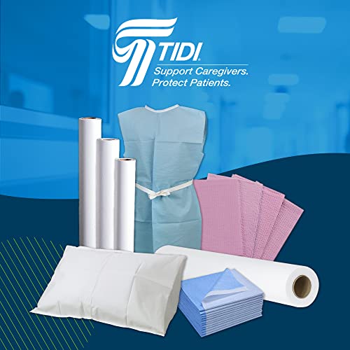 TIDI 980898 Choice Single-Use Chiropractic Headrest Paper Roll, Fluid and Barrier Protection, Absorbent Crepe Paper, White, 8.5" Width, 125' Length