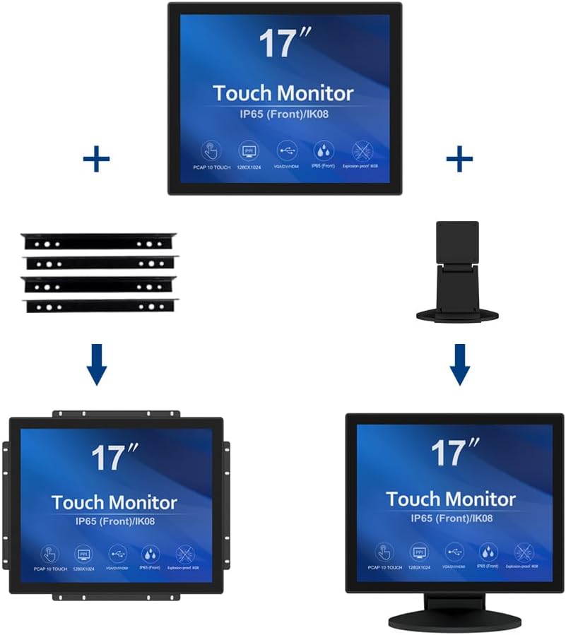 GreenTouch 18.5 Industrial Touch Monitor Open Frame, HDMI/VGA/DVI Interface, Muliti Touch Capacitive Touch Screen Technology