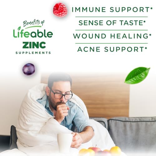 Lifeable Zinc Gummies for Women and Men, Maximum Strength 50 mg, 90 Ct