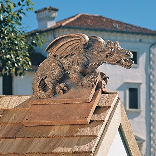 Design Toscano Lemont the Lovable Lounger Climbing Black Bear Roof Mount Outdoor Garden Statue, 34 Inch Long, Cast Stone Resin, Woodland Black Finish