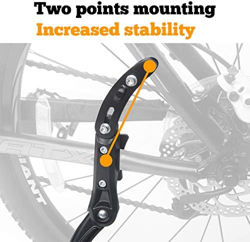 Sataway Bike Kickstand Adjustable Rear Mount Aluminum Alloy Bicycle Kickstand for 24” 26” 700C 27.5” 28” inch Mountain Bike Adult Bike