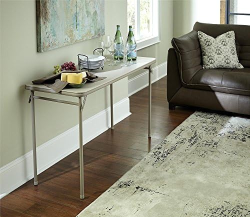 COSCO 20" x 48" Vinyl Top Folding Table, Black