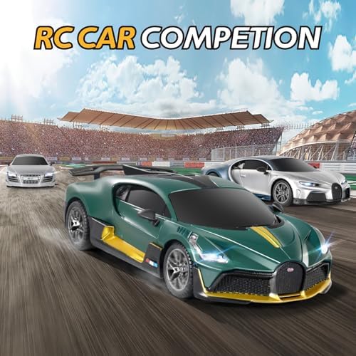 MIEBELY Licensed Bugatti Divo 1:24 Model RC Race Car for Kids Adults | Officially licensed;2.4GHz control; LED headlights;3.7V battery;sturdy ABS;indoor/outdoor play;gift for boys & collectors