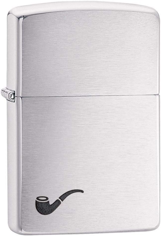 Zippo Unisex-Adult Pipe Lighter, Brushed Chrome Black Pipe, One Size | Ideal gift for Birthdays, Father's Day, Christmas, Valentine's Day, Weddings