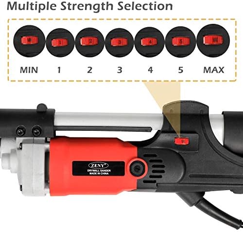 ZENY 800W Electric Drywall Sander Adjustable Variable Speed w/ 6 Sand Pads