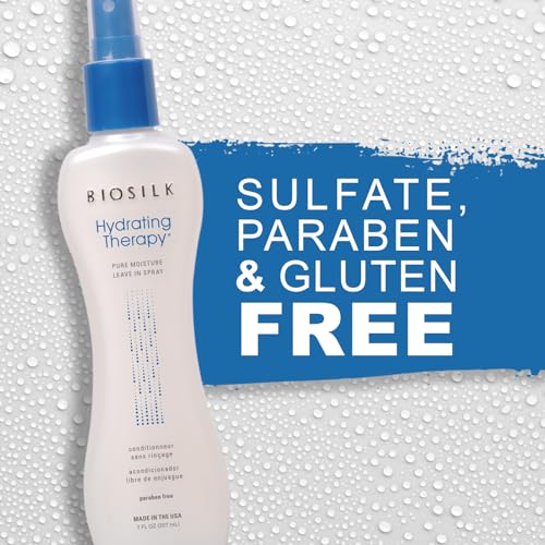 BioSilk Hydrating Therapy Pure Moisture, Leave-In Hair Spray for Frizz Control & Hydration, Adds Shine, Replenishes Hair Moisture, Sulfate-Free