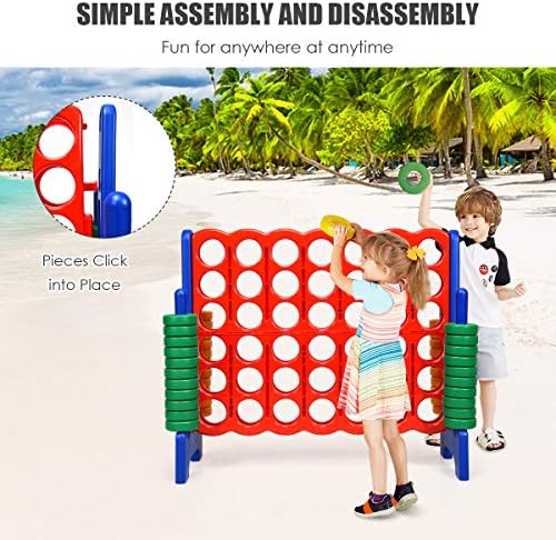GLACER Giant 4-in-A-Row, Jumbo 4-to-Score Giant Game Set Backyard Games for Kids & Adults