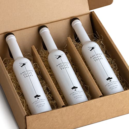 ANCIENT OLIVE TREES - Extra Virgin California Olive Oil | Pressed from Arbosana & Arbequina Olives | Hydroxytyrosol & Polyphenol Rich Olive Oil | EVOO Great for Dipping & Cooking | 12.6 FL. OZ. | 1 CT