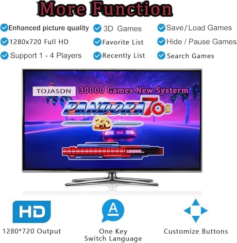TOJASDN 30000 in 1 Portable Arcade Game Console 17.5-inch HD Screen Dual Players Pandoras Box 80S