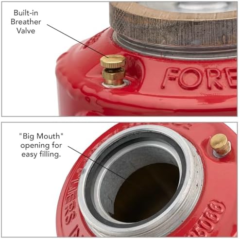 Forestry Suppliers Sure-Seal Red OSHA Double-Bottom Drip Torch | Heavy Duty 15 Gauge Aluminum Canister | Big Mouth for Easy Filling | Fuel Trap &