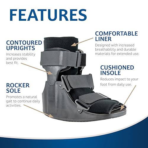 United Ortho USA14015 Short Cam Walker Fracture Boot, Medium, Black