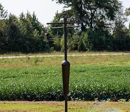 Squirrel Stopper Deluxe Squirrel Proof Bird Feeder Pole with Patented Spring Baffle, Heavy Duty Galvanized Steel Pole System with Auger, Raccoon Proof