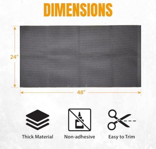 POWERTEC Heavy Duty Non Slip Mat, Anti Slip Mat, 24" x 48" Non Slip Pad Tool Mats for Woodworking Router, Workshop, Sanding, Cabinet, Workbench, Toolbox Drawer & Shelf Liner (71014)