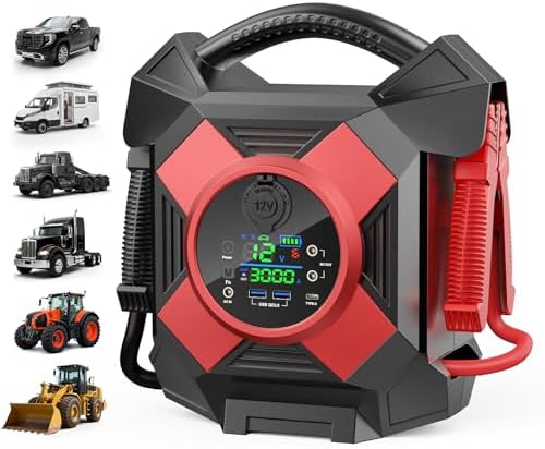 DM1264 Heavy Duty Jump Starter, 30000A Peak 12V Lithium Booster Pack for Semi Trucks, Start All for 50L Diesel and Gasoline Engines