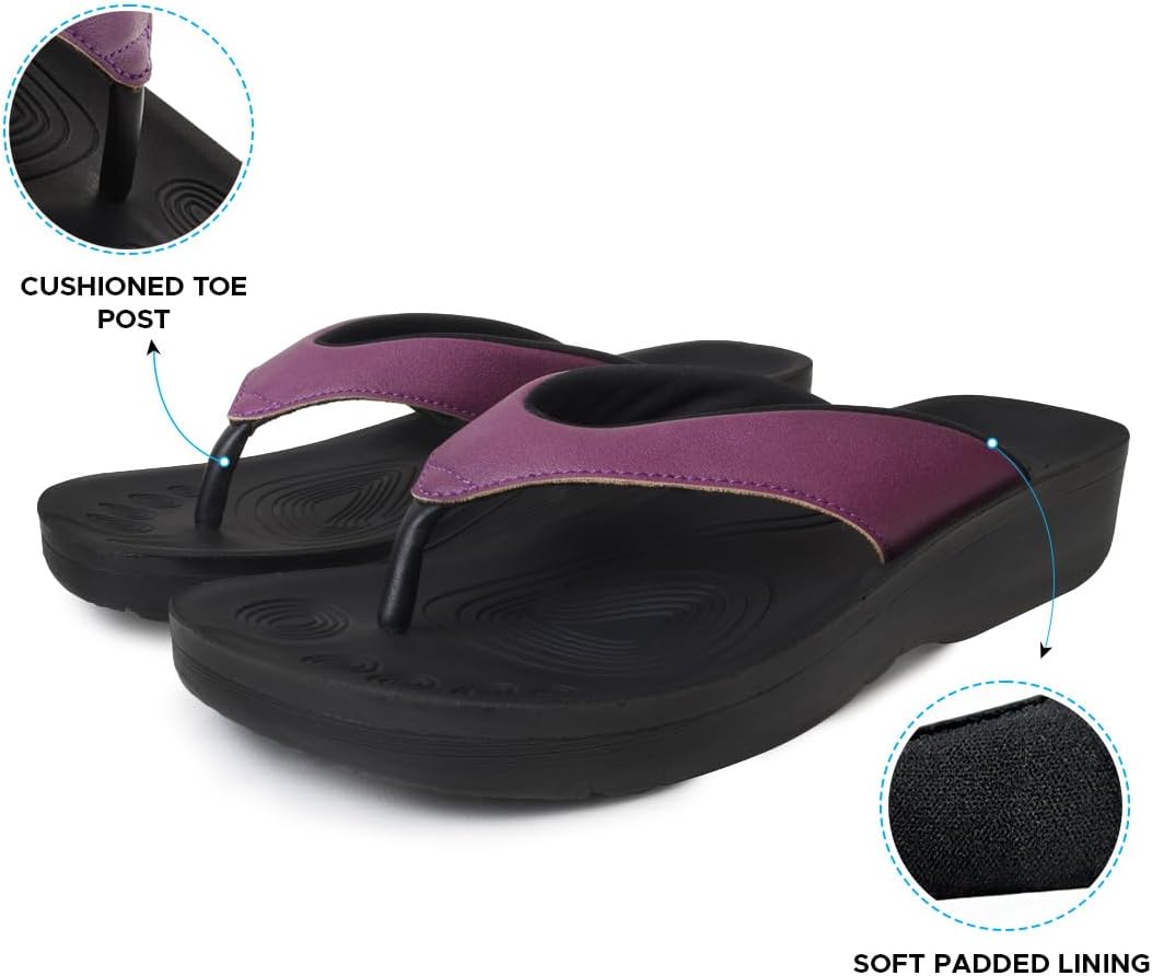 AEROTHOTIC Comfortable Arch Support Flip Flops for Women Orthotic Sandals