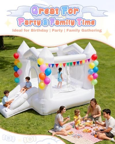 AirMyFun Pink Inflatable Toddler Bounce House with Blower, Indoor/Outdoor Jumping Castle for Kids 3-8, Inflatable Bouncy House with Slide, 82011B