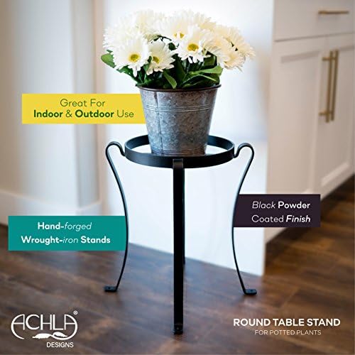 Achla Designs Patio Flower Pot Plant Stand, 18-in H Black