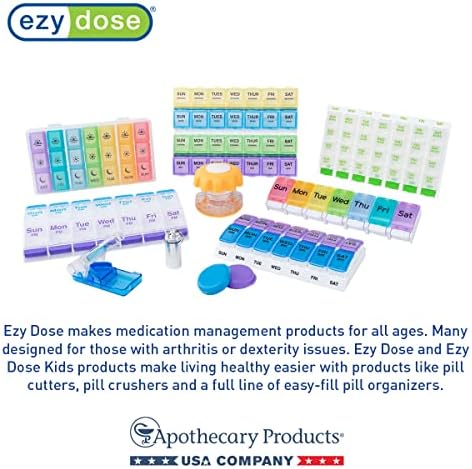 EZY DOSE (31-Day) Monthly Pill, Medicine, Vitamin Organizer Box, Monthly, Daily Planner, Extra Storage Compartments, Transparent Lids, BPA Free