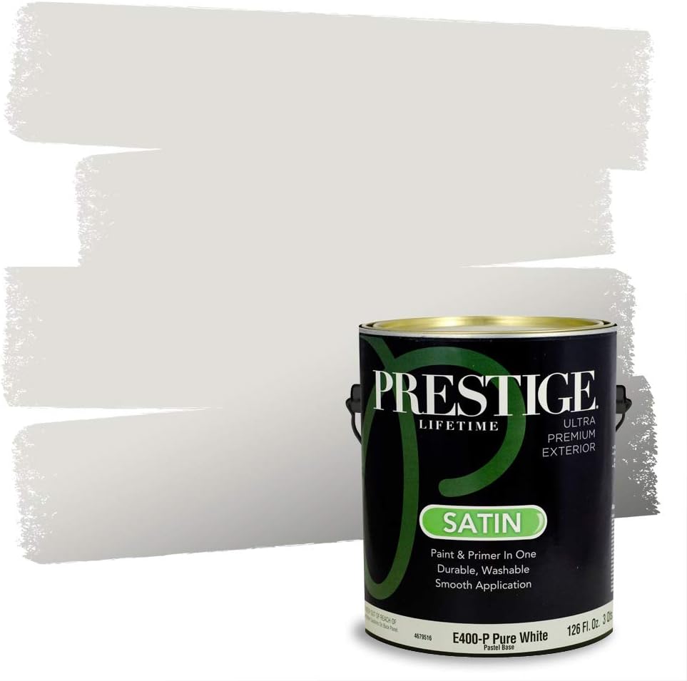 PRESTIGE Paints Exterior Paint and Primer In One, 1-Gallon, Flat, Comparable Match of Sherwin Williams* Grizzle Gray*