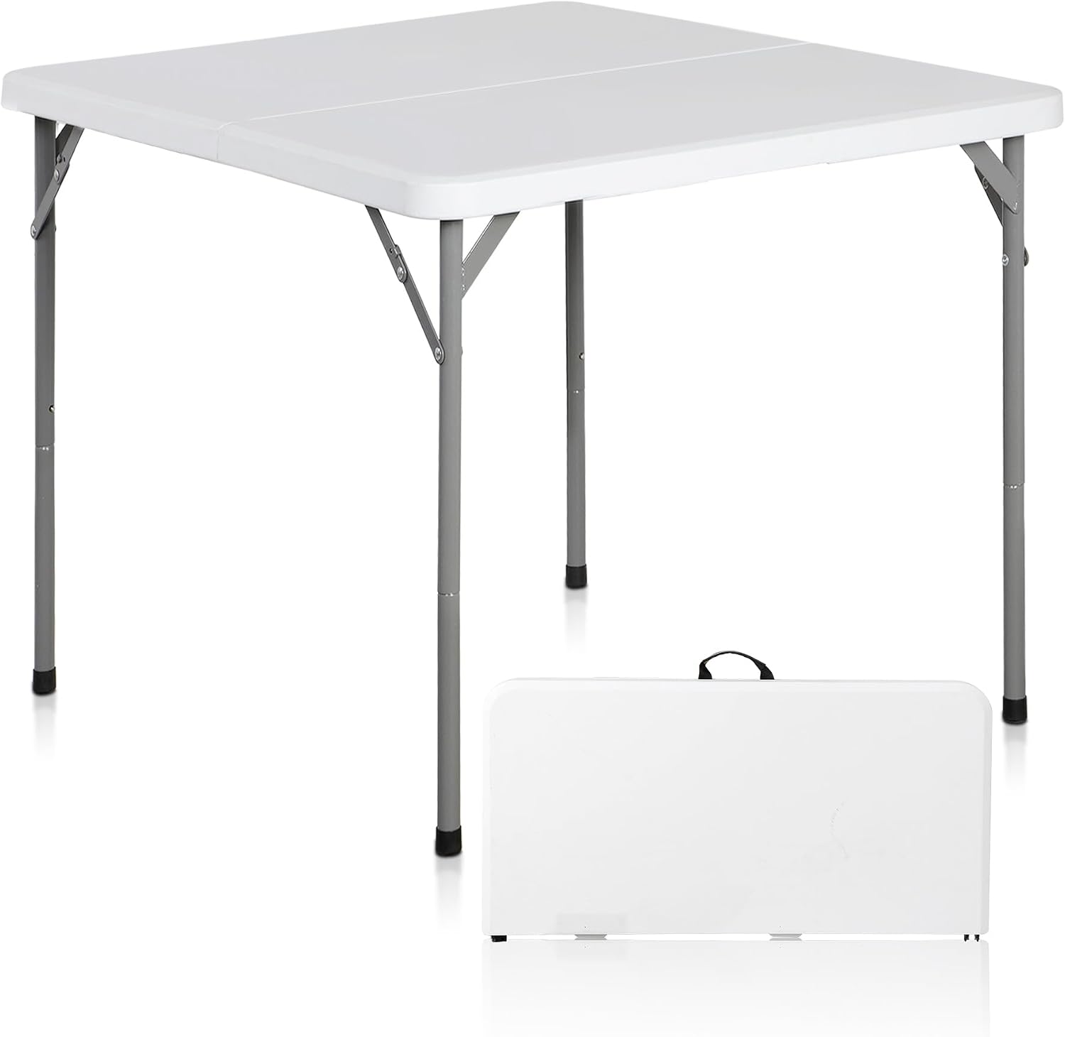 SUPER DEAL 6FT Folding Table for Indoor Outdoor, Portable Heavy Duty Fold-in-Half Plastic Dining Picnic Party Camping Table with Carrying Handle