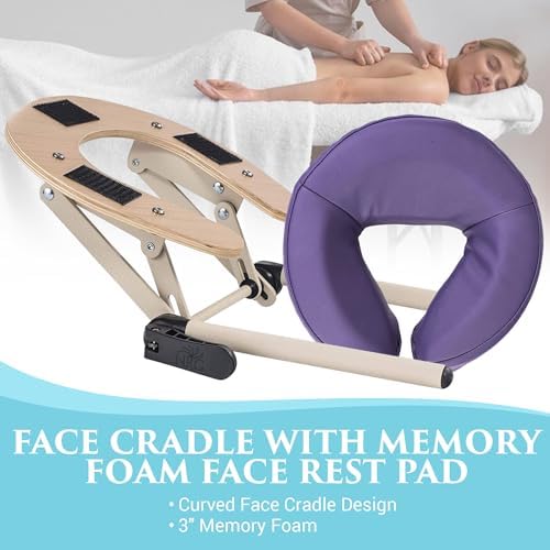 NRG Vedalux Portable Massage Table Package | Burgundy | Folding Lightweight Massage Bed | Professional Spa Table with Face Cradle, Hanging Armrest & Carrying Case