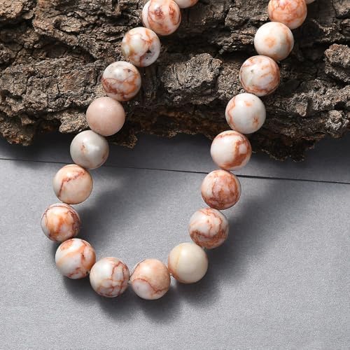 Pink Web Jasper 350.00 ctw Beaded Necklace in Platinum Plated 20 Inches