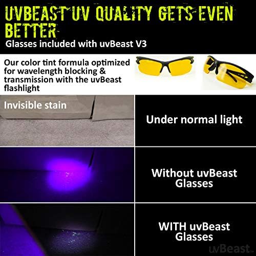 V3 385-395nm Black Light UV Flashlight | High Power Upgraded Triple Broad Band LEDs, For Professional/Commercial Use, USA Stock, Engineered by uvBeast