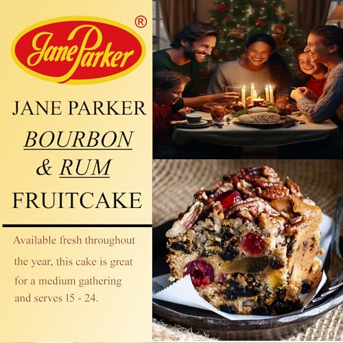 Jane Parker Fruitcake Bourbon & Rum Fruit Cake 3 Pound (48 Ounce) Ring in a Collectible Holiday Tin-Holiday-Christmas Cake-The Best Fruitcake You