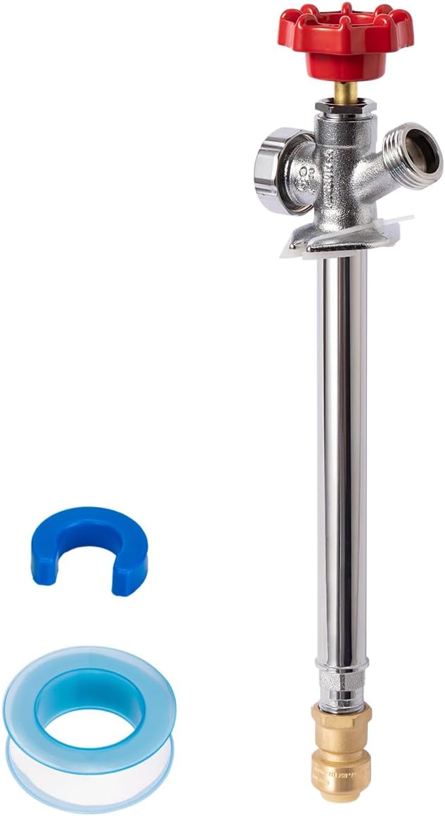 SUNGATOR 8 Inch Frost Free Sillcock, 1/2" Push Connect x 3/4" GHT Hose Bibb