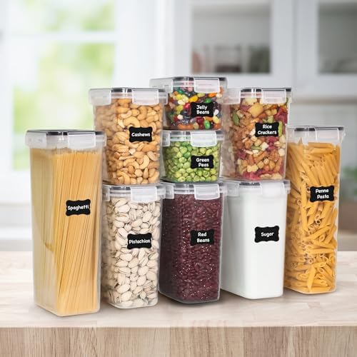 Freshware Kitchen Storage Containers with Lids, 48 PCS Airtight Food Storage Containers, Plastic Kitchen Containers, Pantry Containers for Cereal