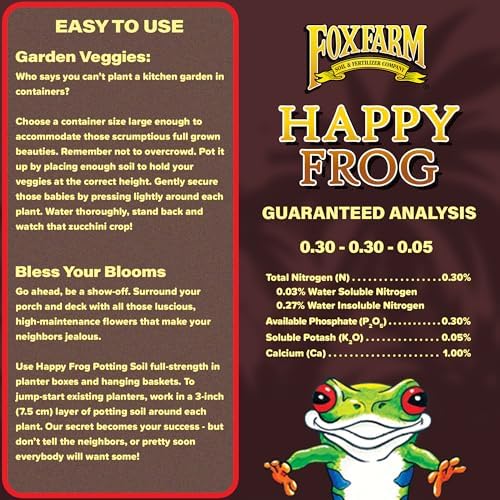 FoxFarm Happy Frog Potting Soil, 2cu ft (Pack of 2) - for Indoor/Outdoor Container Plants - Contains Mycorrhizae and Humic Acids
