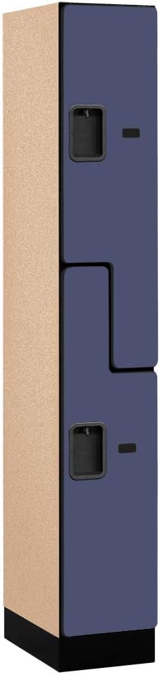 Salsbury Industries 2-Tier S-Style Designer Wood Locker with One Wide Storage Unit, 6-Feet High by 18-Inch Deep, Mahogany