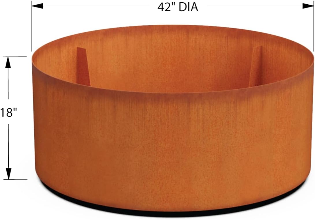 Plantercraft Large Round Planters for Outdoor Plants - 24 Inch Corten Steel Planter for Patio