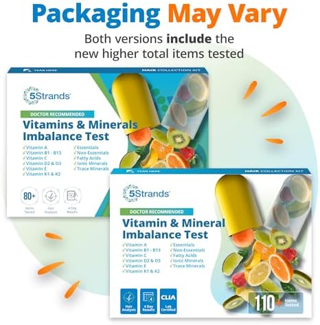 5Strands Nutrition Test, 112 Vitamins, Minerals, Amino Acids Tested, Identify Nutrient Absorption Issues, Holistic At Home Imbalance Testing