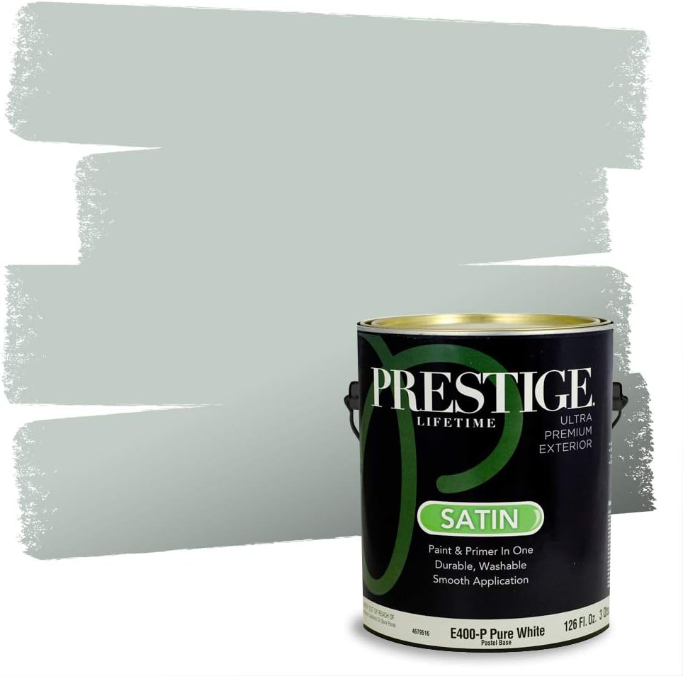 PRESTIGE Paints Exterior Paint and Primer In One, 1-Gallon, Satin, Comparable Match of Sherwin Williams* Ripe Olive*