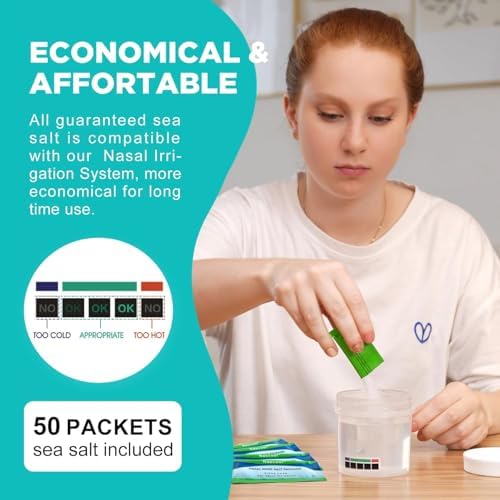 Nascool Electric Nasal Irrigation System Sinus Rinse Nose Cleaner for Adult | Comes with 50 saline packets, 2 Pairs of Nozzles