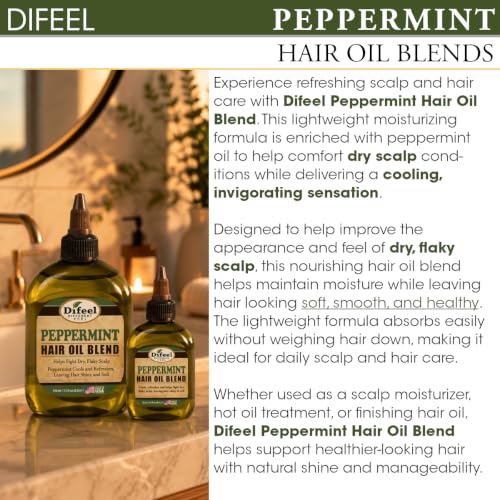 Difeel Peppermint Hair Oil Blend - Travel Size 2.5 ounce
