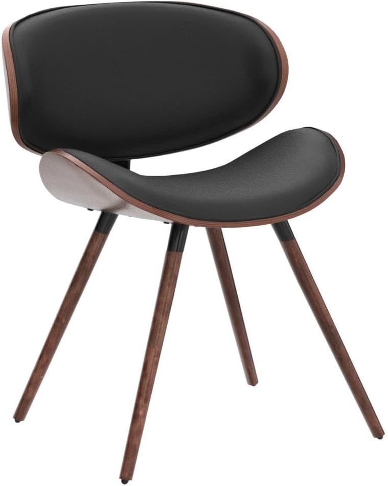 SIMPLIHOME Regina Rattan Mid-Century Modern Arm Dining Chairs in Black