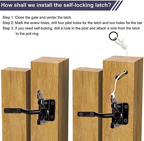 Anti Sag Gate Kit Heavy Duty No Sag Kit for Wooden Gate Fence with a Gate Latch