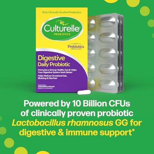 Culturelle Digestive Daily Probiotic for Men & Women, 10B CFUs, 30 Count | Digestive & Gut Health Support, Occasional Gas & Bloating*