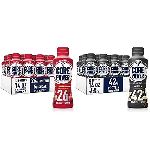 Core Power Fairlife Protein Milk Shakes for Workout Recovery (26g and 42g) | 24 Count