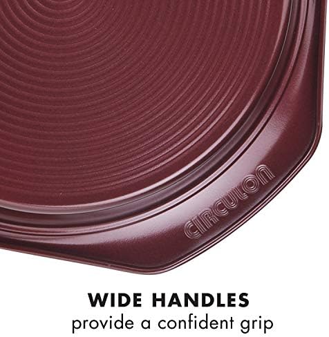 Circulon Nonstick Bakeware Set, Nonstick Cookie Sheet / Baking Sheet with Cooling Rack - 2 Piece, Merlot Red