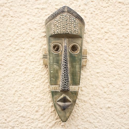 NOVICA Decorative Wood Mask, Gray (274655)
